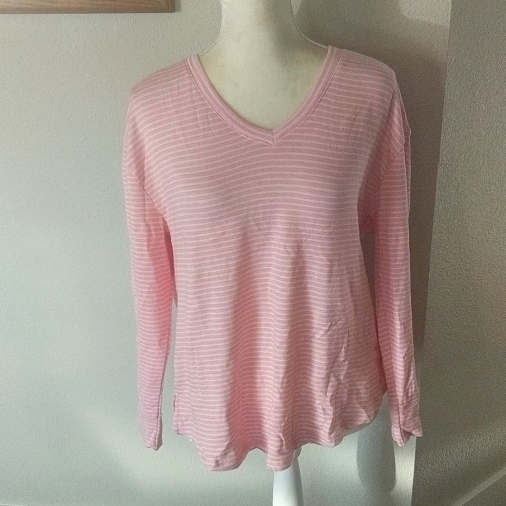 New Roudelain Large Stripe Cameo Pink LS Top Pajama